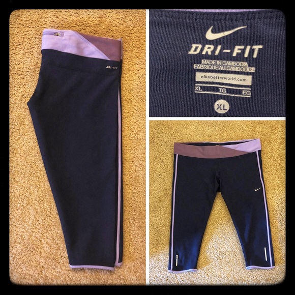 Nike Pants - Nike Dri-Fit Navy Crops